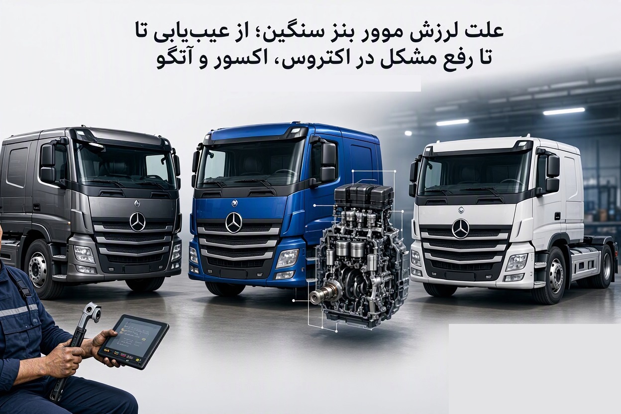 علت لرزش موتور بنز سنگین؛ از عیب‌یابی تا رفع مشکل در اکتروس، اکسور و آتگو