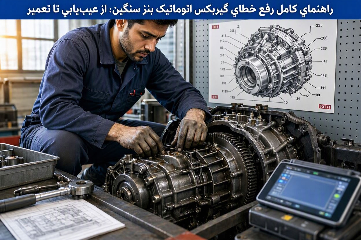 راهنمای کامل رفع خطای گیربکس اتوماتیک بنز سنگین؛ از عیب‌یابی تا تعمیر