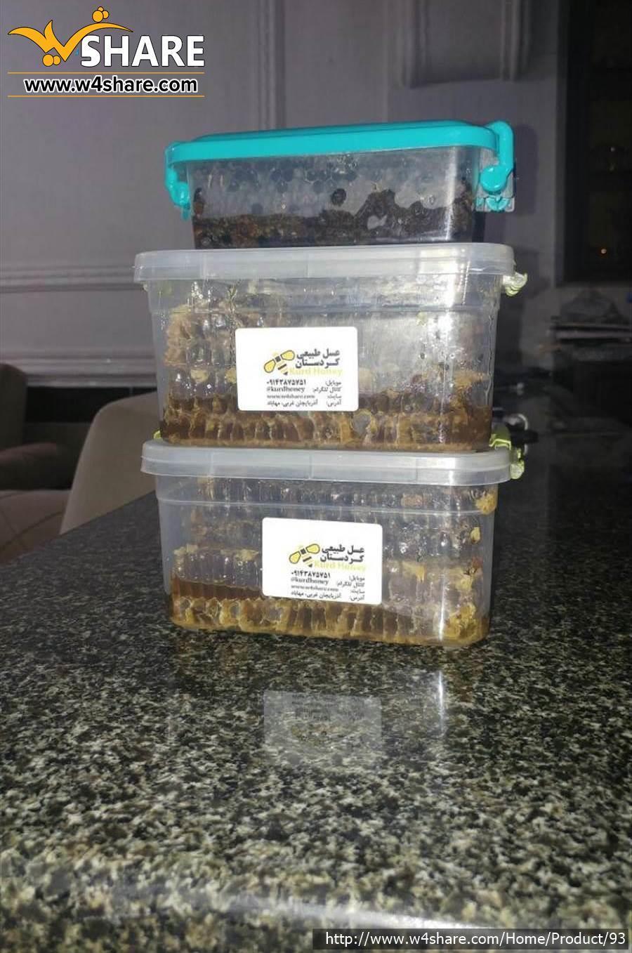 عسل طبیعی با موم سپی سنگ کردستان