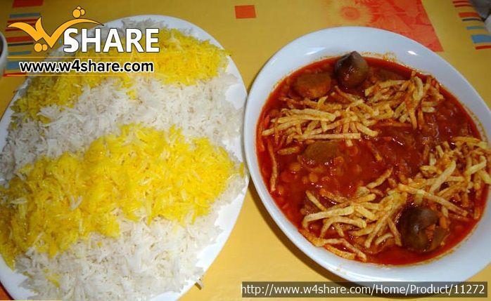 چلو کوبیده خورشت قیمه شرکتی