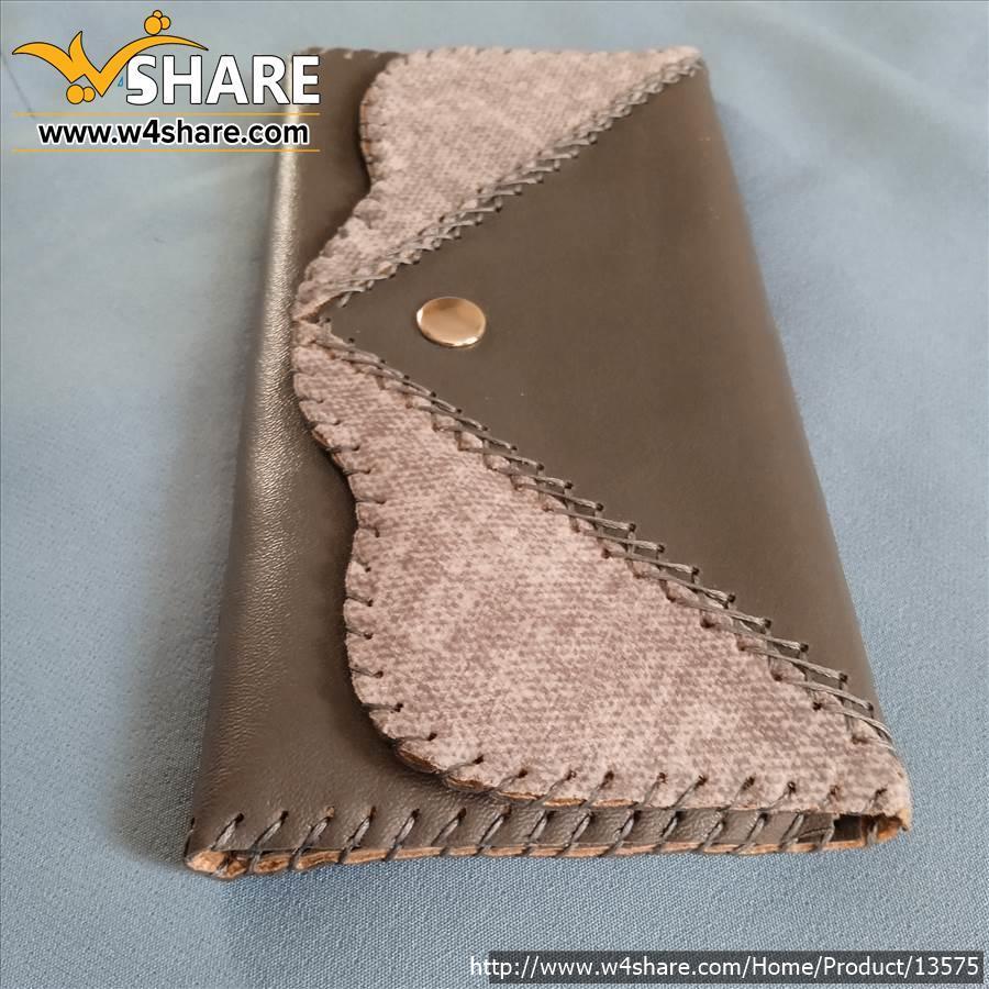 کیف پول سه لت چرم صنعتی تمام دستدوز زنانه میترا