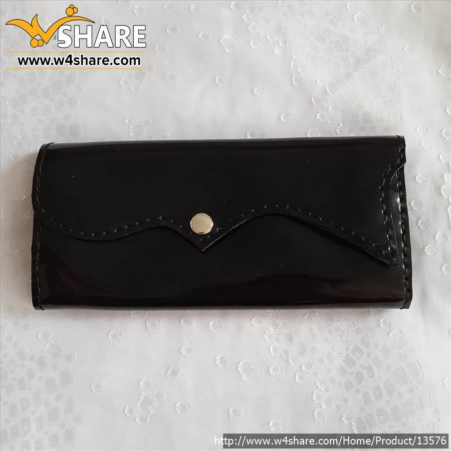 کیف پول دو طبله زنانه از چرم ورنی