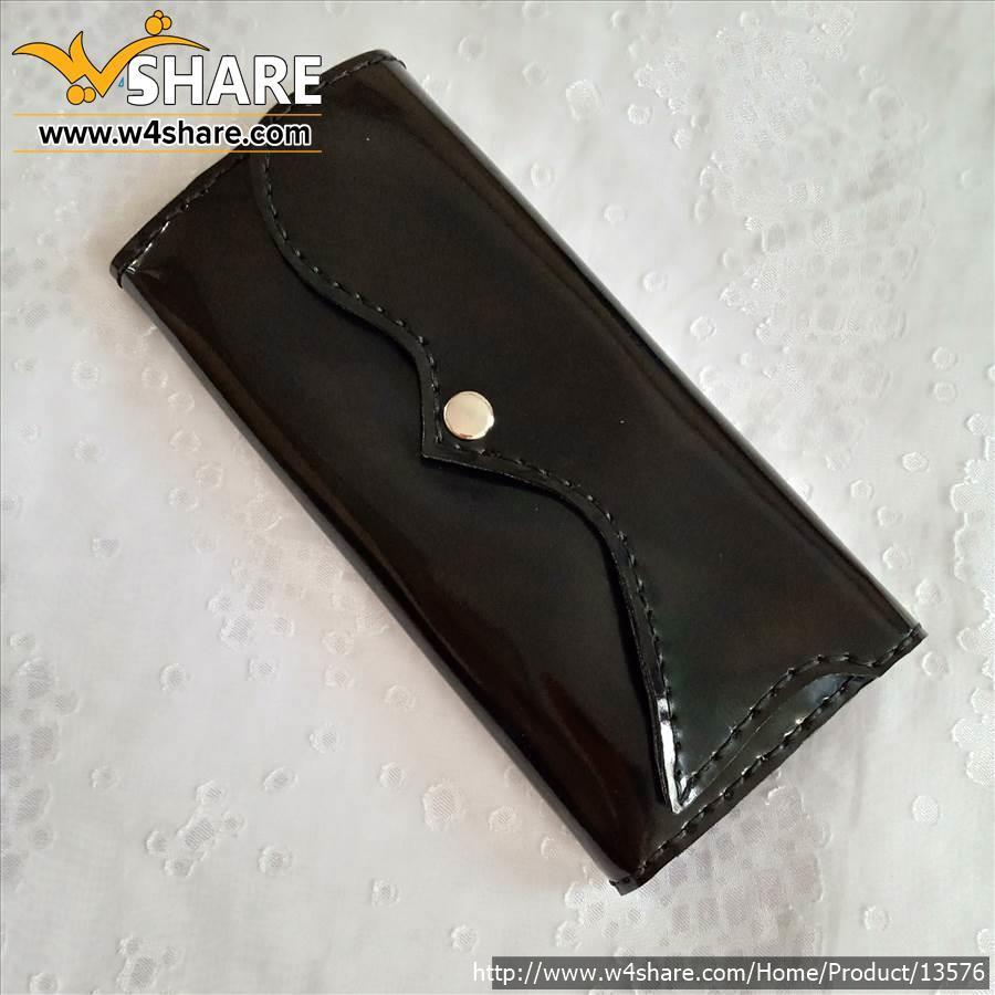 کیف پول دو طبله زنانه از چرم ورنی