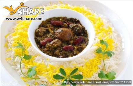 چلو خورشت قورمه سبزی