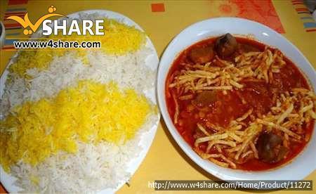 چلو کوبیده خورشت قیمه شرکتی