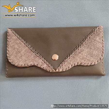 کیف پول سه لت چرم صنعتی تمام دستدوز زنانه میترا